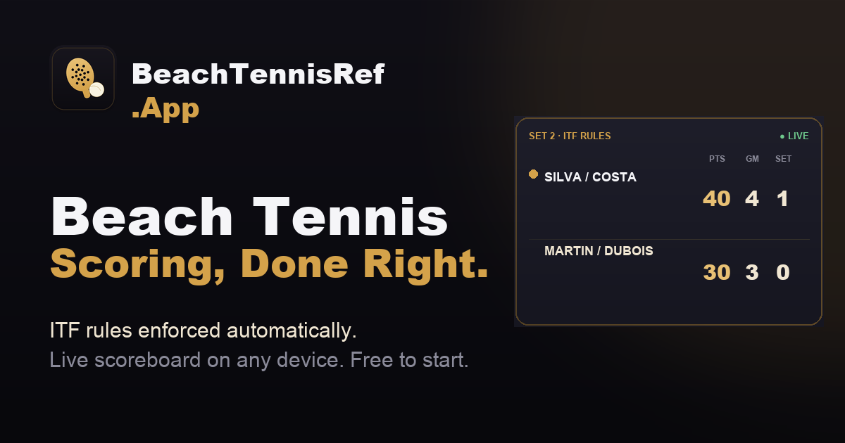 BeachTennisRef.App beach tennis scoring interface